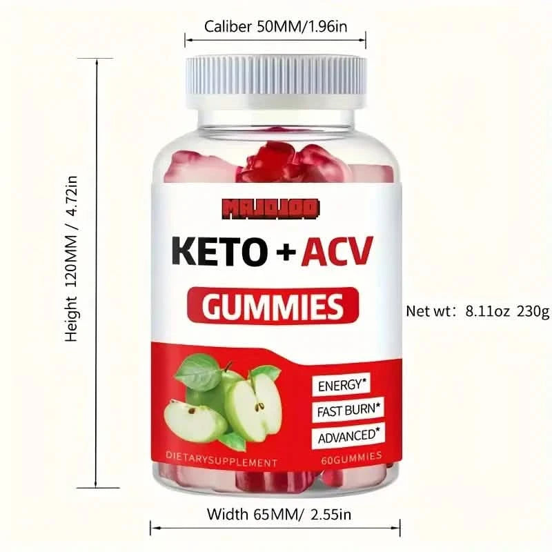KETO +ACV Gummies Apple Cider Vinegar & B12 Wellness - DailySale