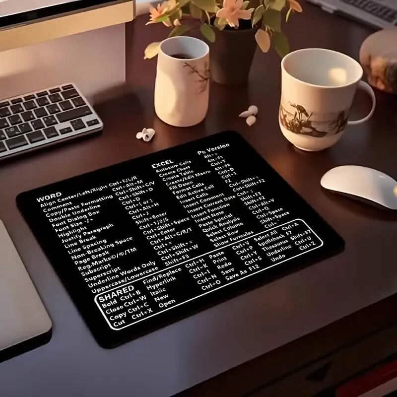 Keyboard Shortcuts Mouse Pad for Microsoft Word and Excel (PC Windows) Computer Accessories - DailySale