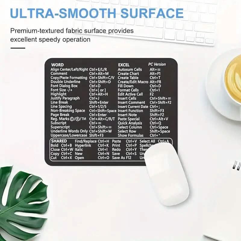 Keyboard Shortcuts Mouse Pad for Microsoft Word and Excel (PC Windows) Computer Accessories - DailySale