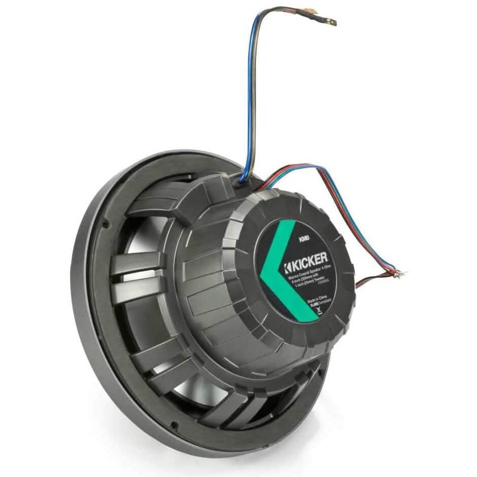 KICKER Pair 45KM84L 8" 600 Watt Marine Boat Waterproof Speakers w/LED's KM8 Speakers - DailySale