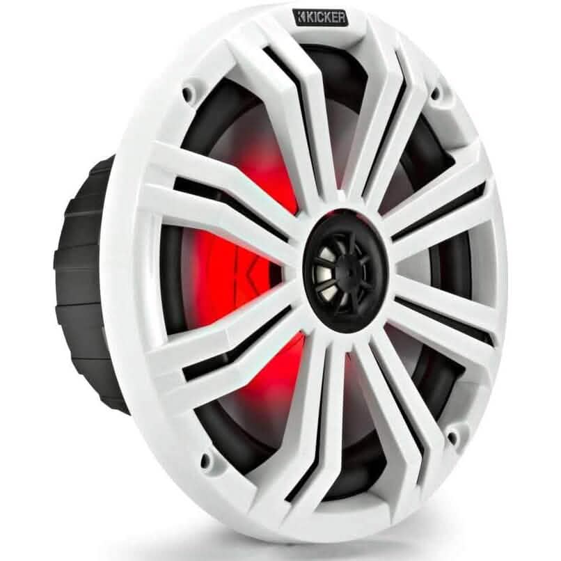 KICKER Pair 45KM84L 8" 600 Watt Marine Boat Waterproof Speakers w/LED's KM8 Speakers - DailySale