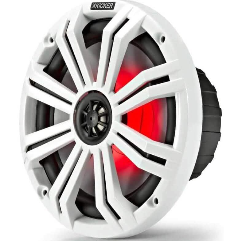 KICKER Pair 45KM84L 8" 600 Watt Marine Boat Waterproof Speakers w/LED's KM8 Speakers - DailySale