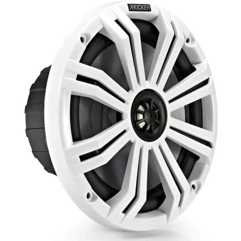 KICKER Pair 45KM84L 8" 600 Watt Marine Boat Waterproof Speakers w/LED's KM8 Speakers - DailySale