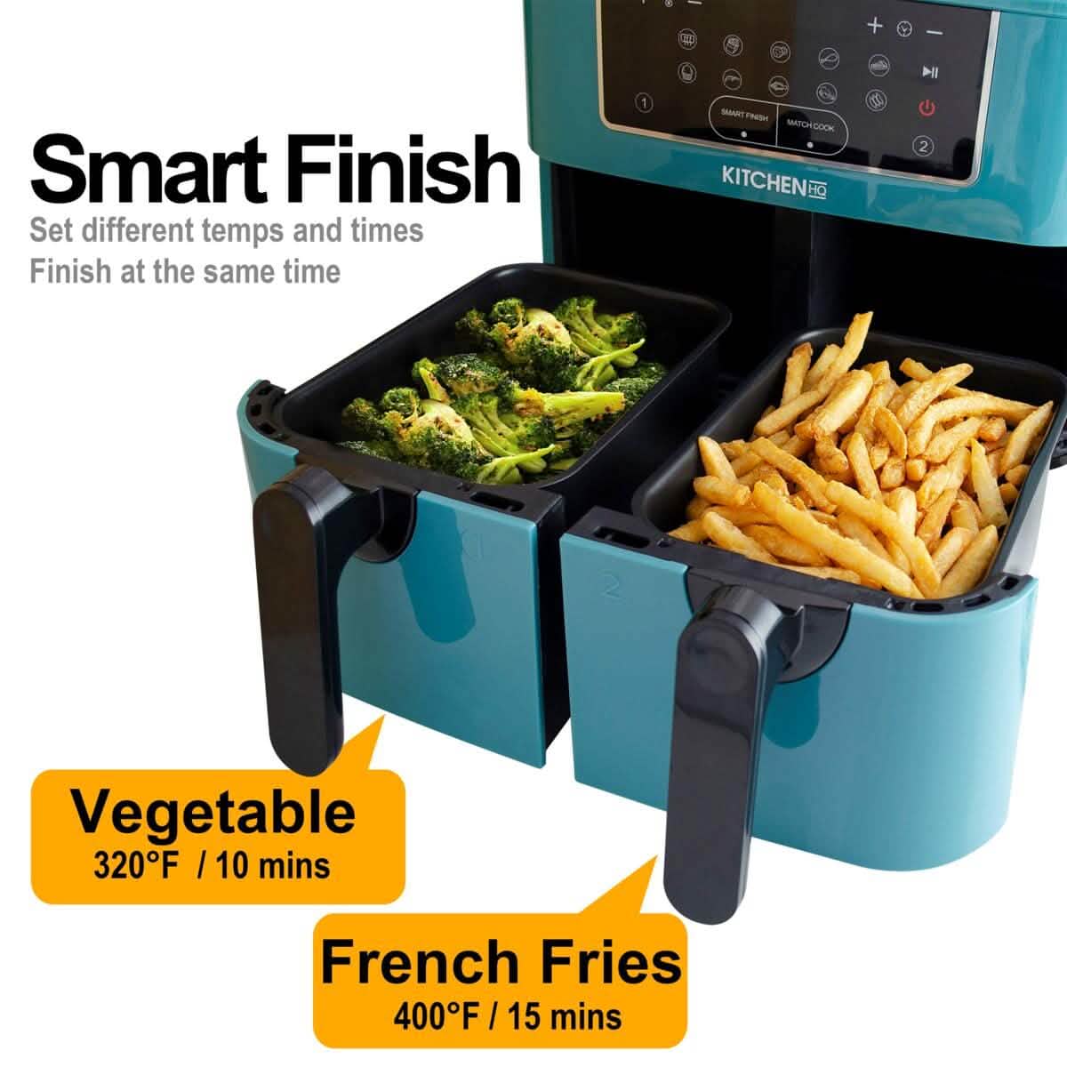 Kitchen HQ 10-in-1 9-Quart Dual Air Fryer with Kebabs (Refurbished) Kitchen Appliances - DailySale