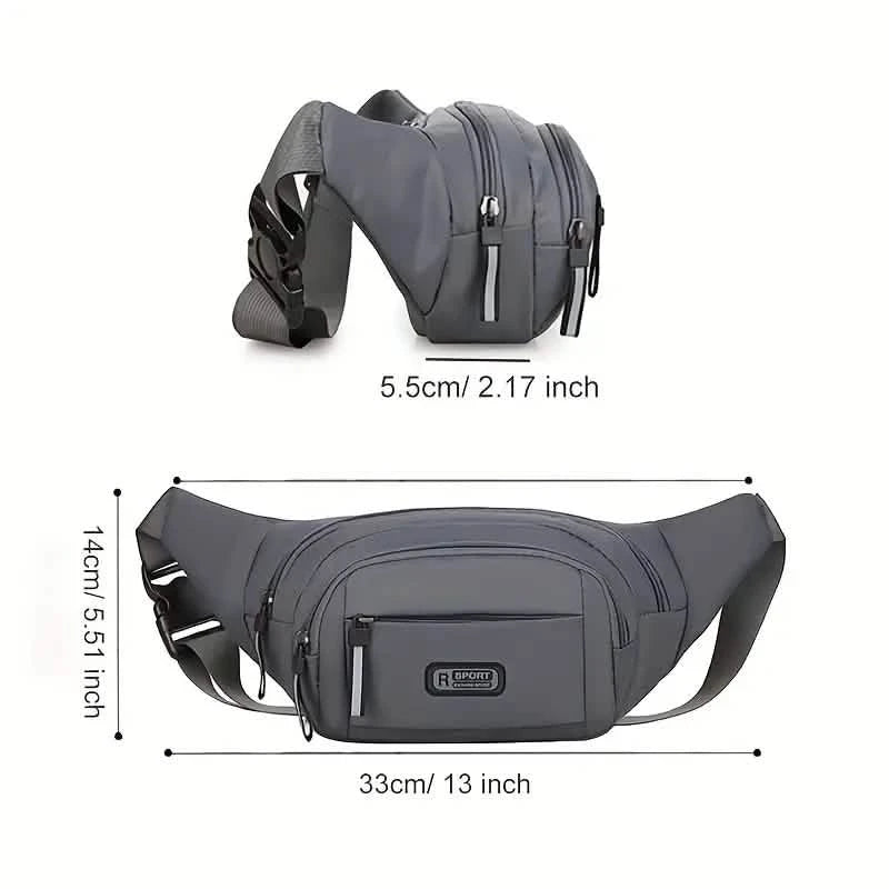 Large Capacity Crossbody Messenger Bag Fanny Pack with Reflective Zipper Strap Bags & Travel - DailySale