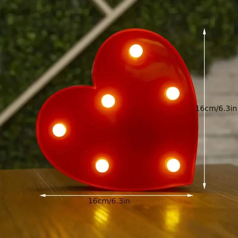 LED Alphabet Light Holiday Decor & Apparel Red Heart - DailySale