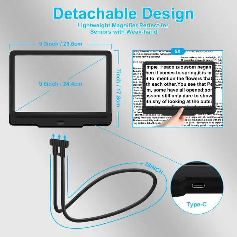 LED Magnifying Glass with Stand - 5x Zoom, USB Rechargeable Reading Aid Everything Else - DailySale