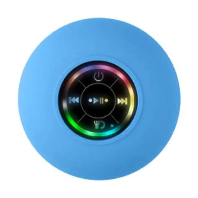 LED Portable Wireless Rechargeable Suction Bathroom Speaker Speakers Blue - DailySale