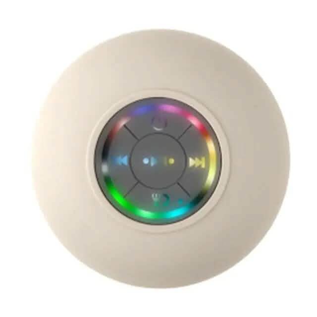 LED Portable Wireless Rechargeable Suction Bathroom Speaker Speakers White - DailySale