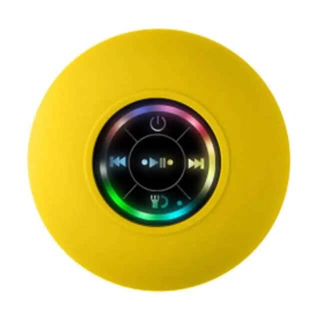 LED Portable Wireless Rechargeable Suction Bathroom Speaker Speakers Yellow - DailySale