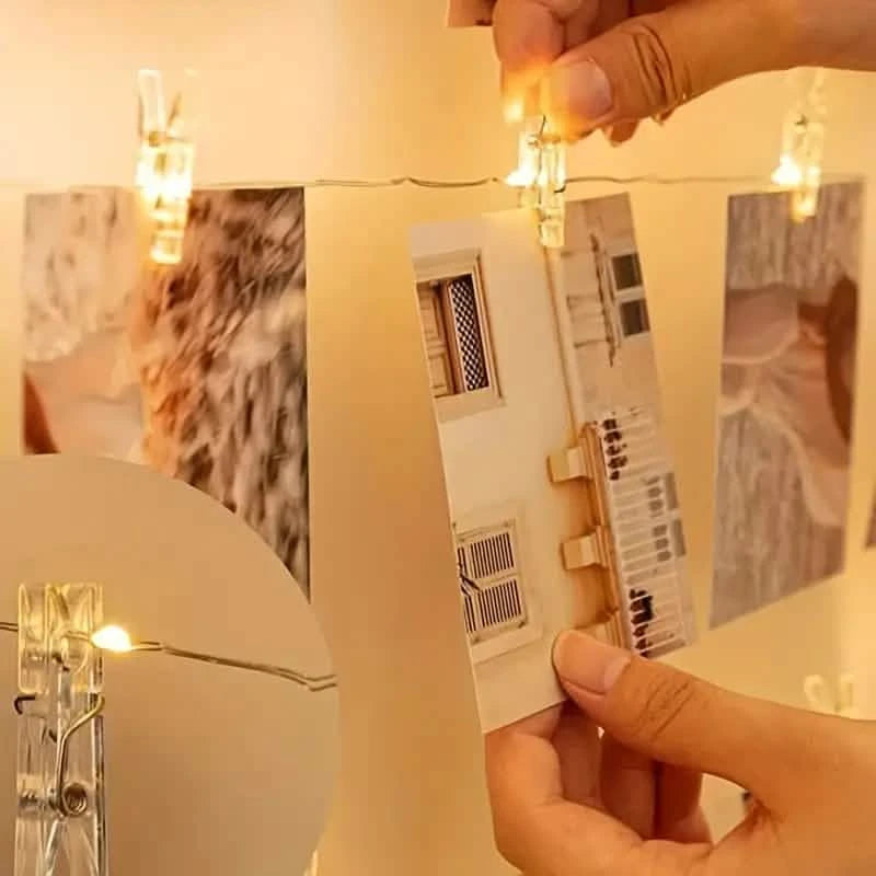 LED String Lights with 40 Wooden Clips String & Fairy Lights - DailySale
