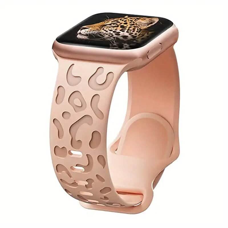 Leopard Engraved Replacement Band Compatible with iWatch Smart Watches Rose Gold 38mm/40mm/41mm - DailySale