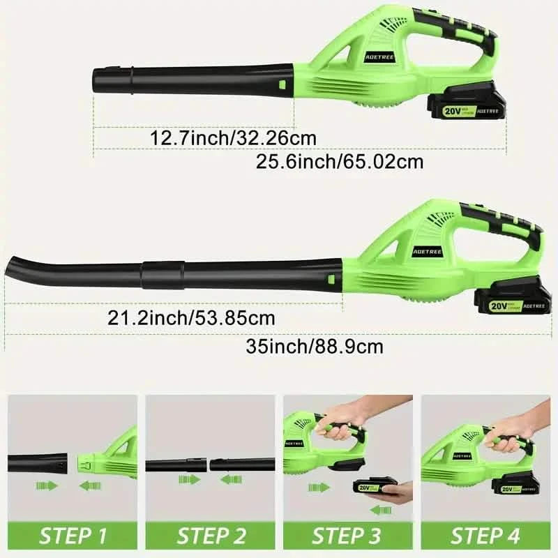 Lightweight Electric Cordless Leaf Blower for Lawn Care With 2 Batteries & Charger Garden & Patio - DailySale