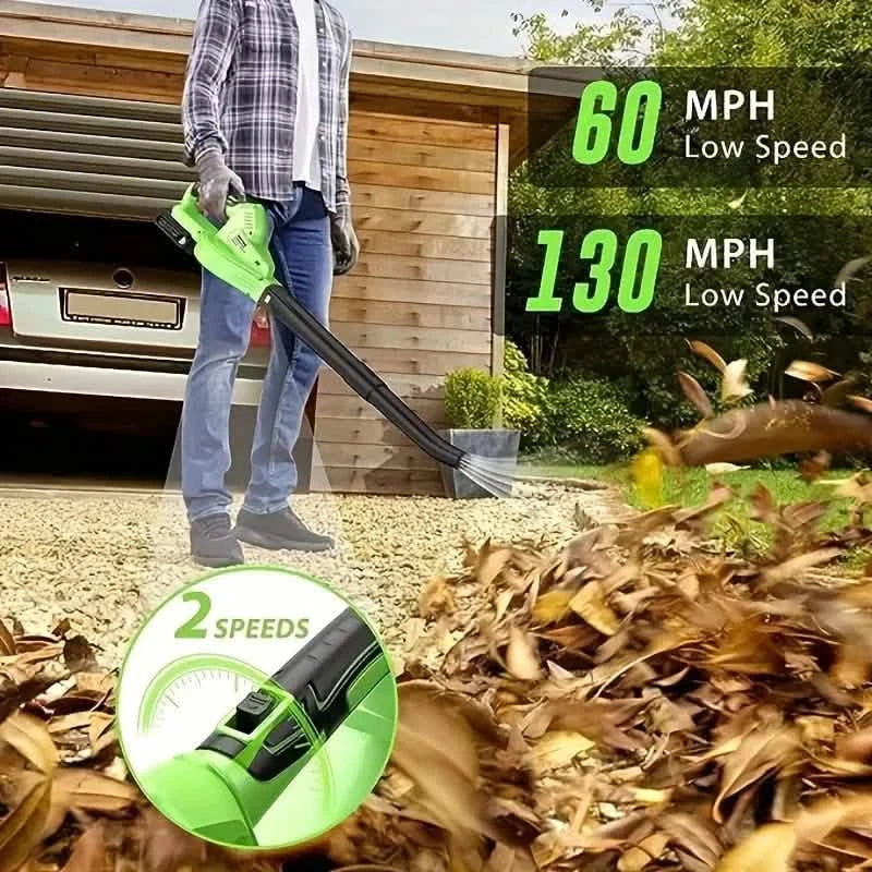 Lightweight Electric Cordless Leaf Blower for Lawn Care With 2 Batteries & Charger Garden & Patio - DailySale