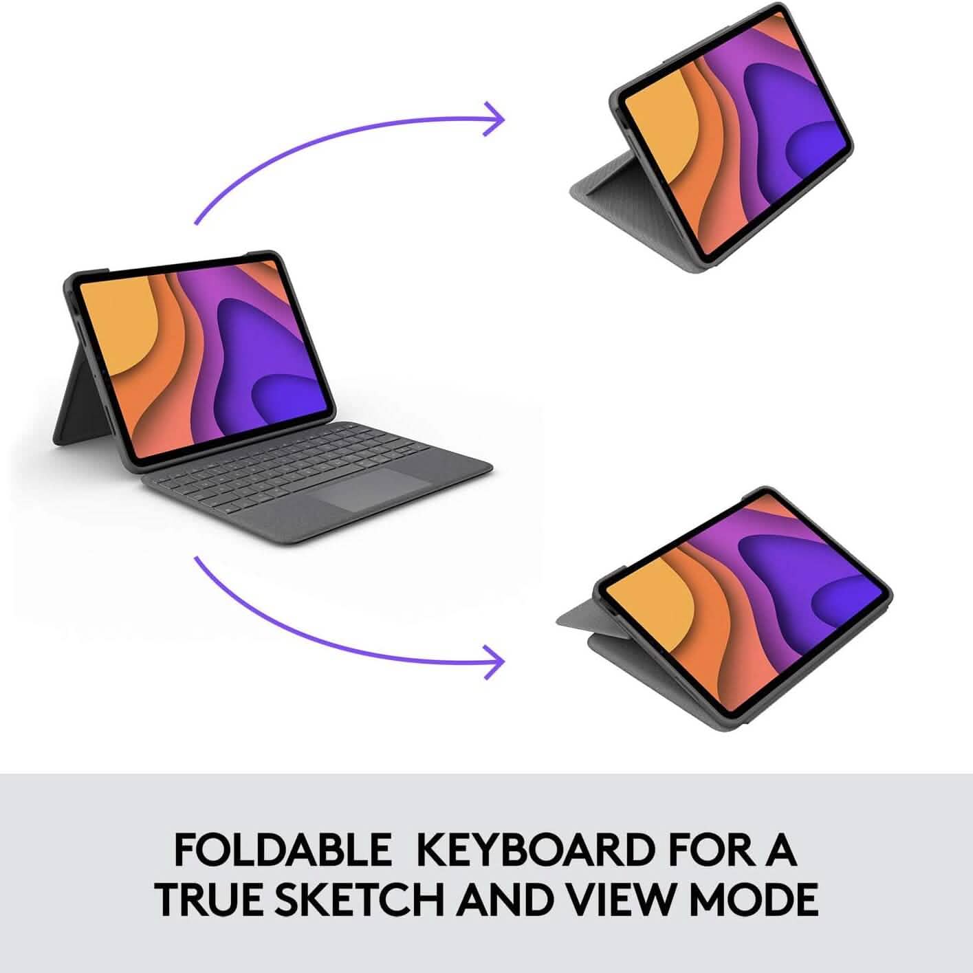 Logitech Folio Touch iPad Keyboard Case with Trackpad and Smart Connector for iPad Air (4th Generation) – Graphite Apple Exclusive Computer Accessories - DailySale