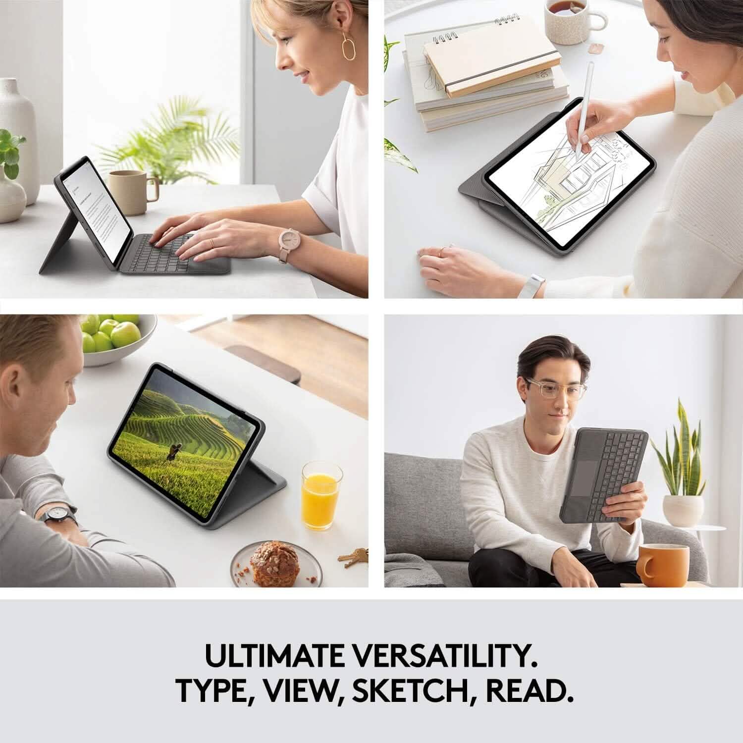 Logitech Folio Touch iPad Keyboard Case with Trackpad and Smart Connector for iPad Air (4th Generation) – Graphite Apple Exclusive Computer Accessories - DailySale