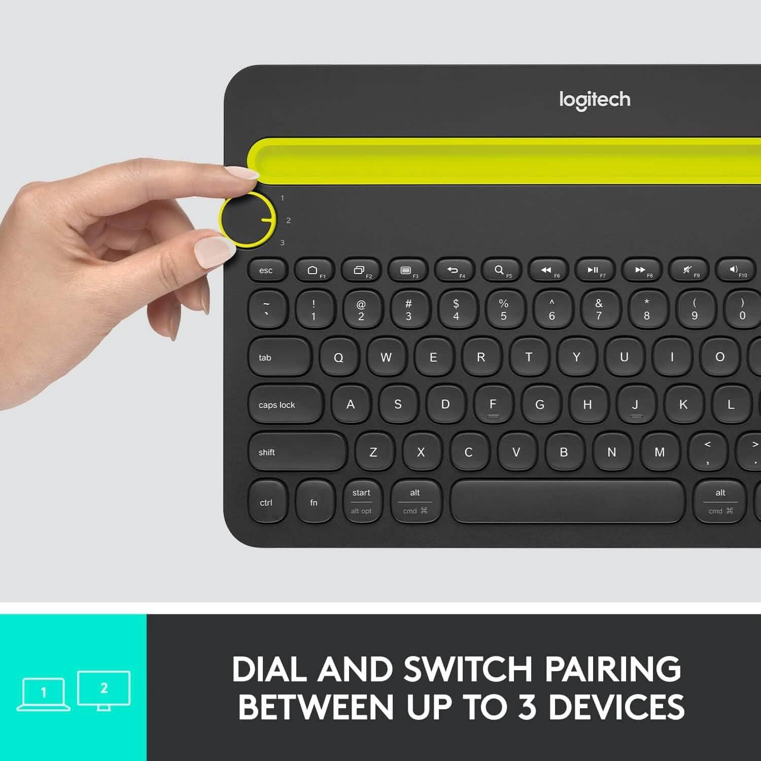 Logitech K480 Bluetooth Multi-Device Keyboard Black Computer Accessories - DailySale