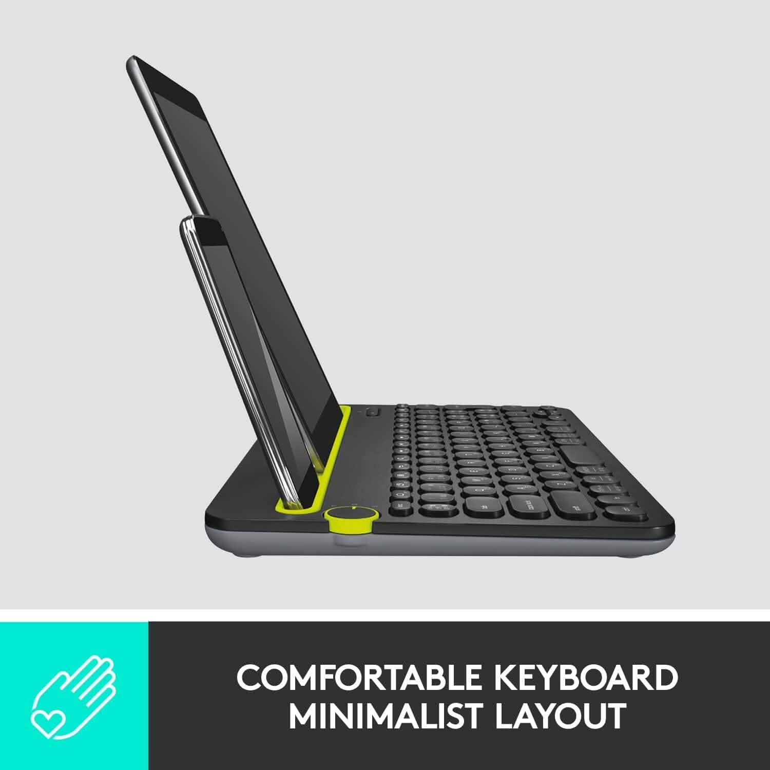 Logitech K480 Bluetooth Multi-Device Keyboard Black Computer Accessories - DailySale