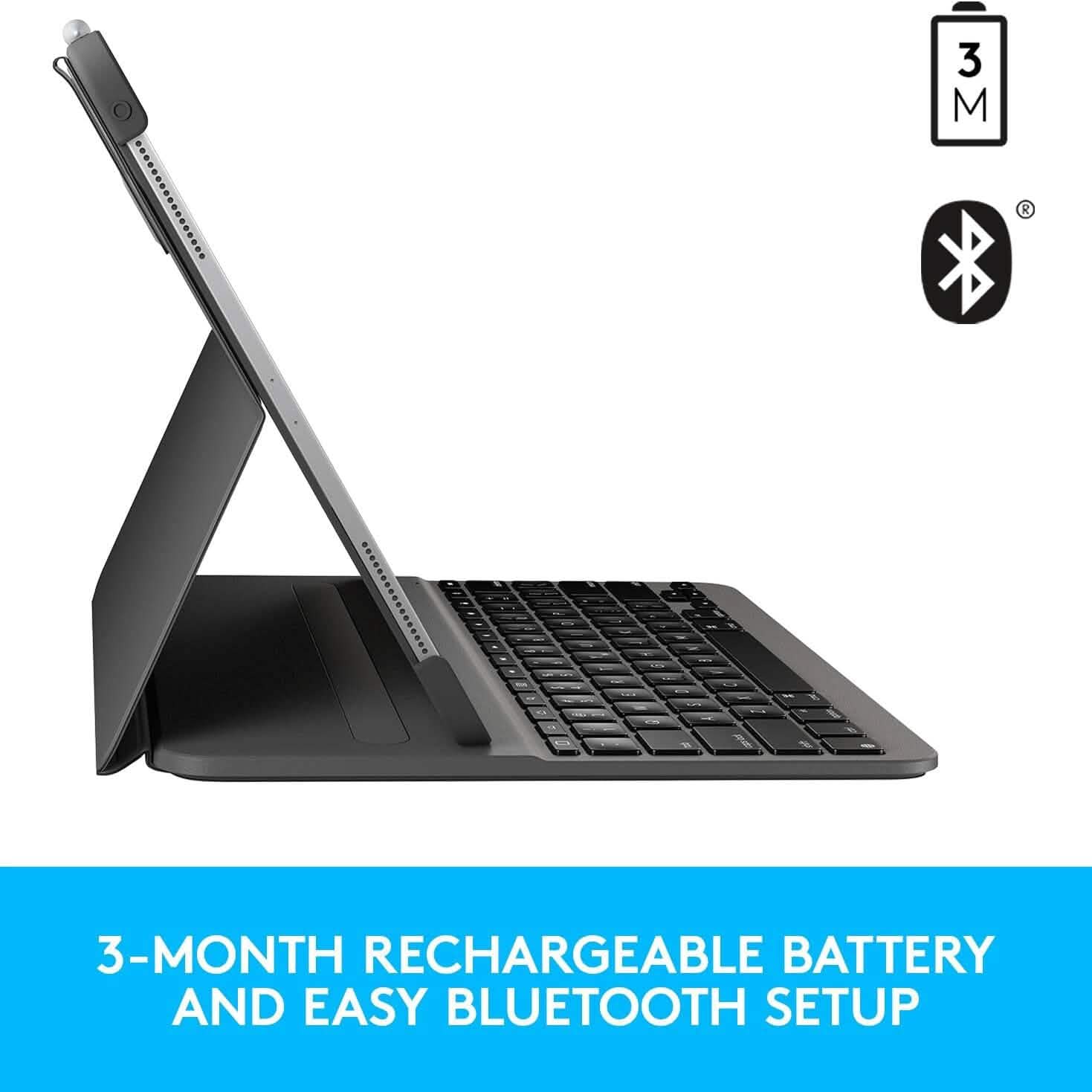 Logitech Slim Folio Pro Backlit Bluetooth Keyboard Case for iPad Pro 11-inch (1st, 2nd, 3rd, 4th Gen- 2018, 2020, 2021, 2022) (Refurbished) Computer Accessories - DailySale