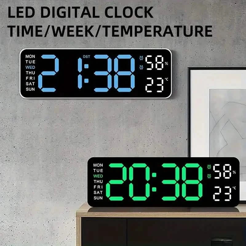 Luminous Large Screen LED Alarm Clock - Displays Week, Temperature, Humidity, and Timer Household Appliances - DailySale