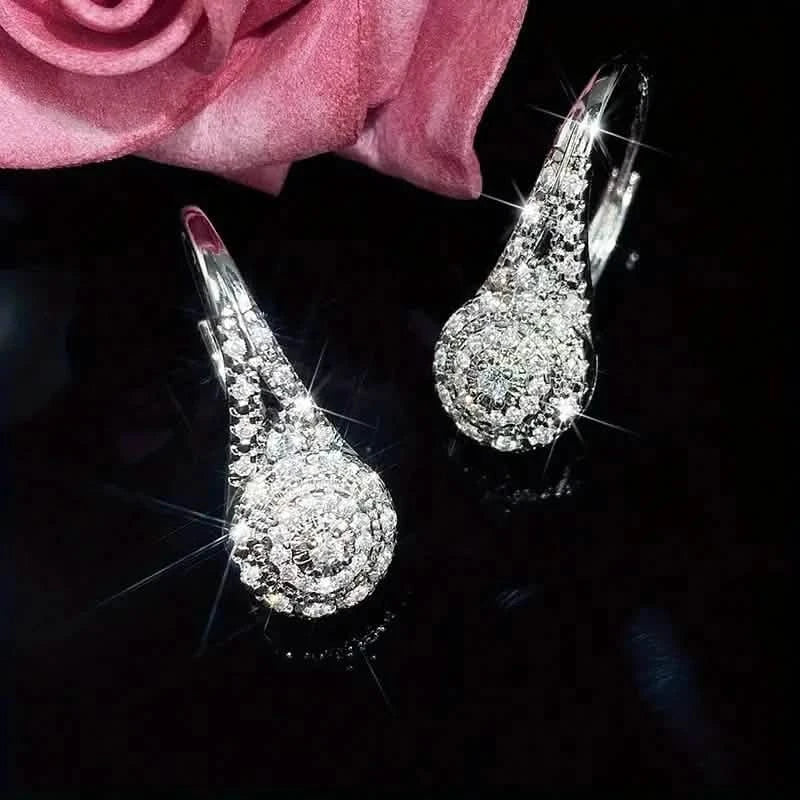 Luxury Eight Heart Earrings with Cubic Zirconia Earrings - DailySale
