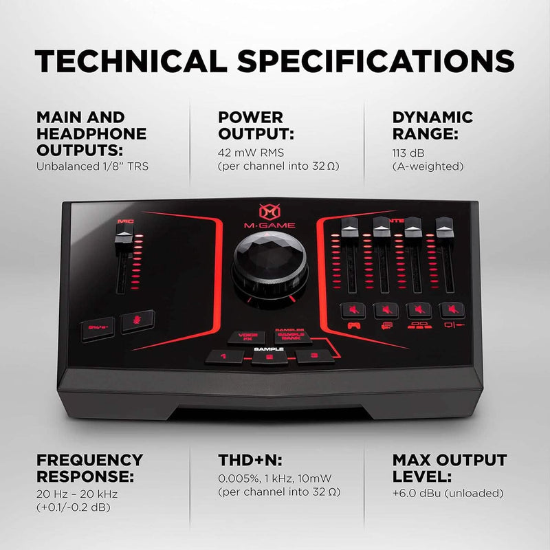 M-Game Solo USB Audio Interface Mixer for Streaming and Gaming Computer Accessories - DailySale