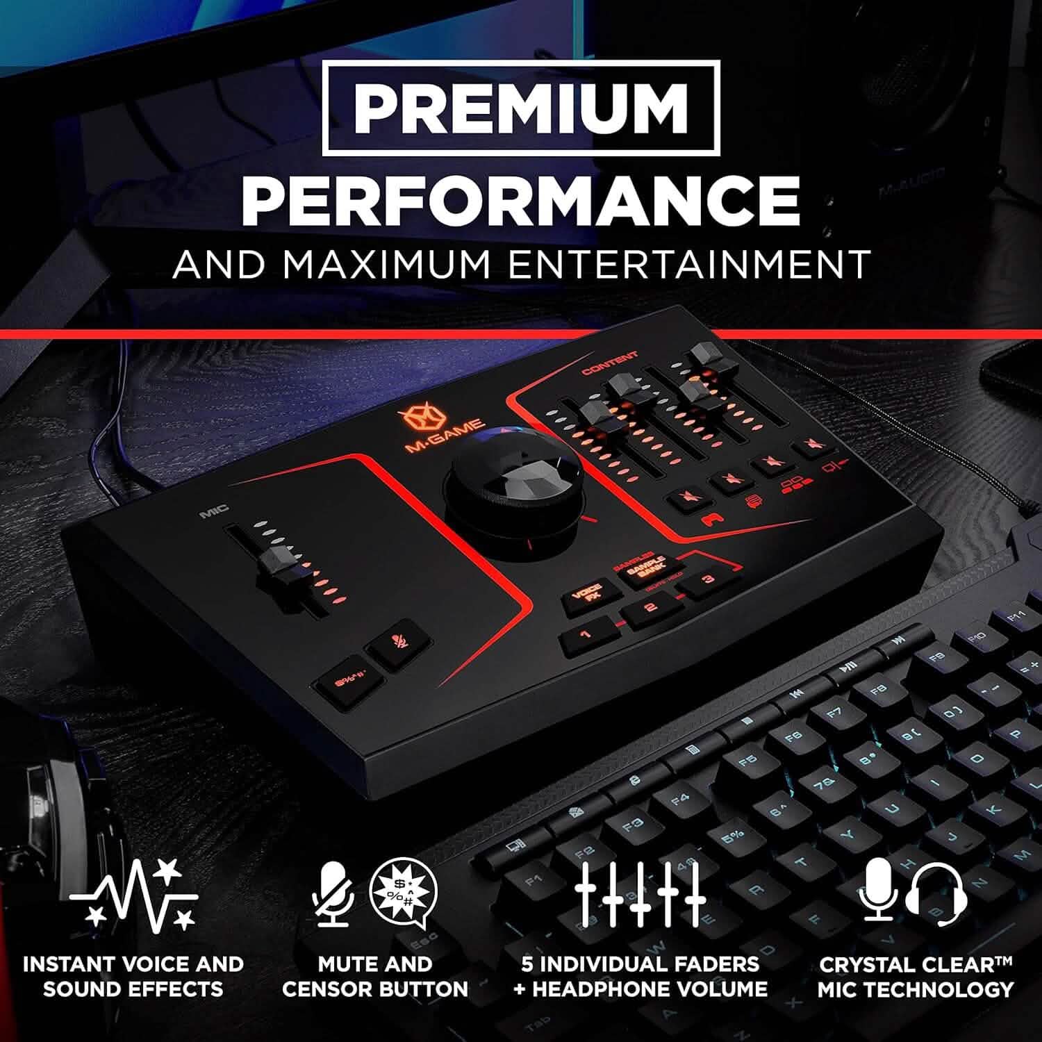 M-Game Solo USB Audio Interface Mixer for Streaming and Gaming Computer Accessories - DailySale