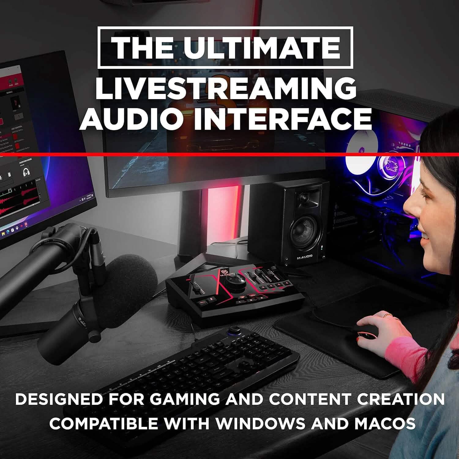 M-Game Solo USB Audio Interface Mixer for Streaming and Gaming Computer Accessories - DailySale