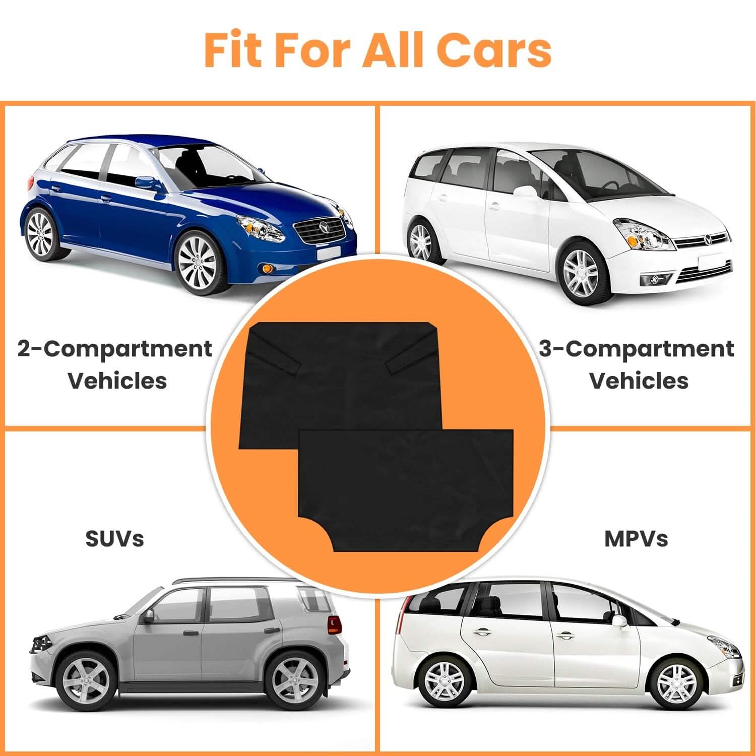 Magnetic Car Windshield Cover Front Rear Protector Fit for All Cars Automotive - DailySale