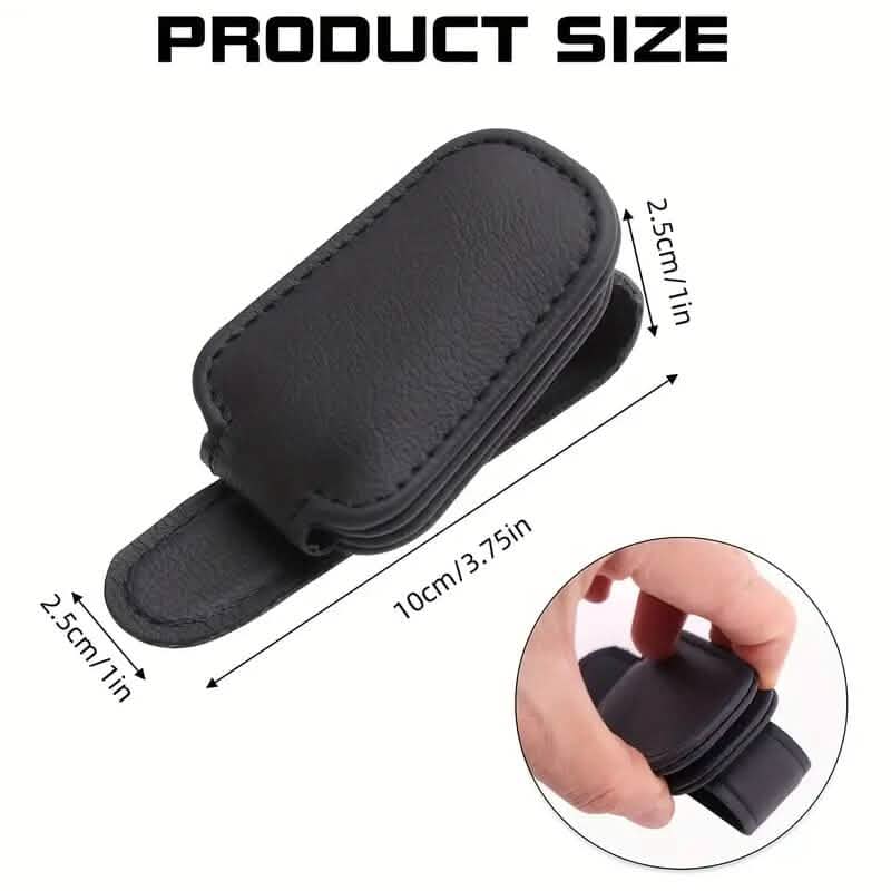 Magnetic PU Leather Car Visor Sunglasses Holder Automotive - DailySale