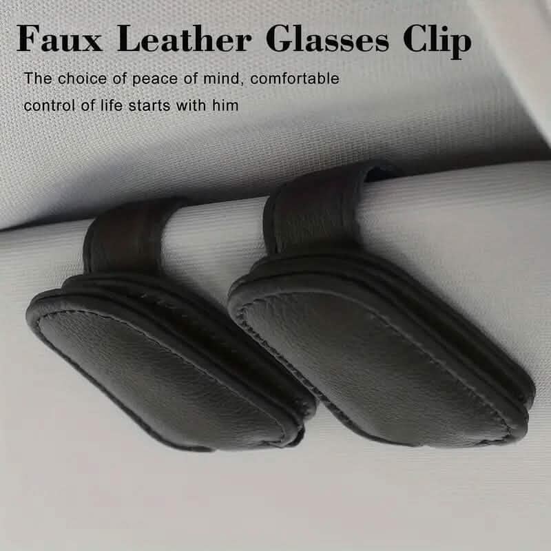 Magnetic PU Leather Car Visor Sunglasses Holder Automotive - DailySale
