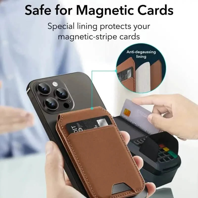 Magnetic PU Leather RFID Blocking Flip Kickstand Credit Slots Wallet Credit Cell Case Card Cover Slot Card Holder for Back of IPhone Mobile Accessories - DailySale