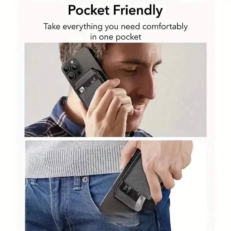 Magnetic PU Leather RFID Blocking Flip Kickstand Credit Slots Wallet Credit Cell Case Card Cover Slot Card Holder for Back of IPhone Mobile Accessories - DailySale