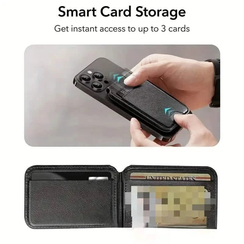 Magnetic PU Leather RFID Blocking Flip Kickstand Credit Slots Wallet Credit Cell Case Card Cover Slot Card Holder for Back of IPhone Mobile Accessories - DailySale