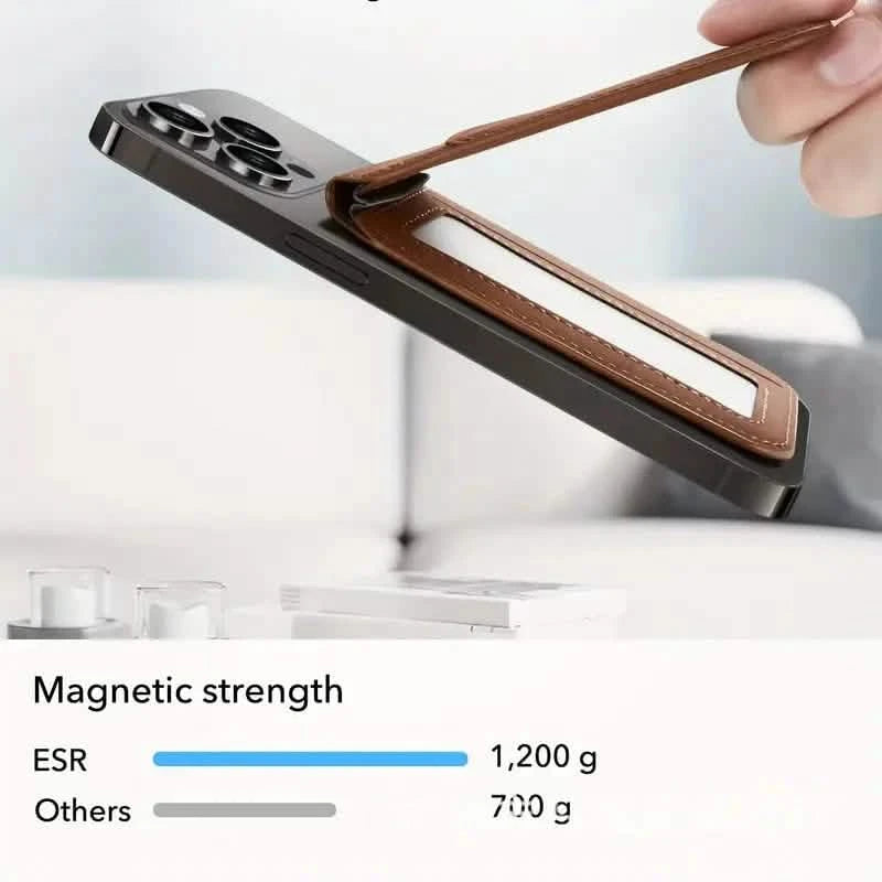 Magnetic PU Leather RFID Blocking Flip Kickstand Credit Slots Wallet Credit Cell Case Card Cover Slot Card Holder for Back of IPhone Mobile Accessories - DailySale