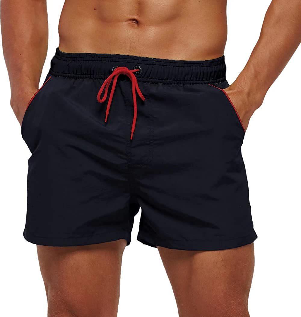 Men Swimwear Shorts Male Swimming Trunks Swimsuits Man Surf Beach Swim Sports Pants Board Mesh New Summer Men's Clothing Beach Swimming Casual with Adjustable Elastic Cord