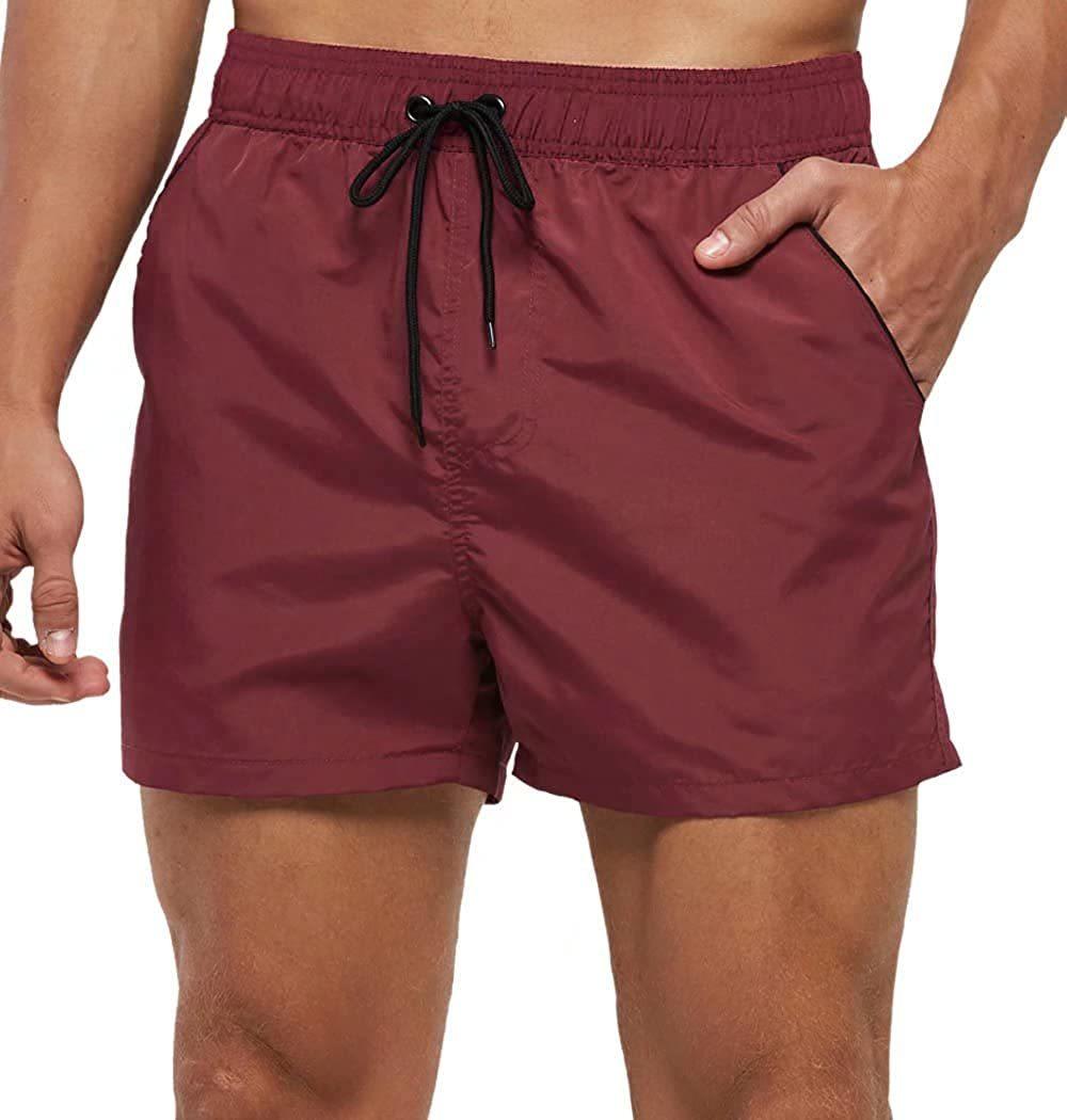 Men Swimwear Shorts Male Swimming Trunks Swimsuits Man Surf Beach Swim Sports Pants Board Mesh New Summer Men's Clothing Beach Swimming Casual with Adjustable Elastic Cord
