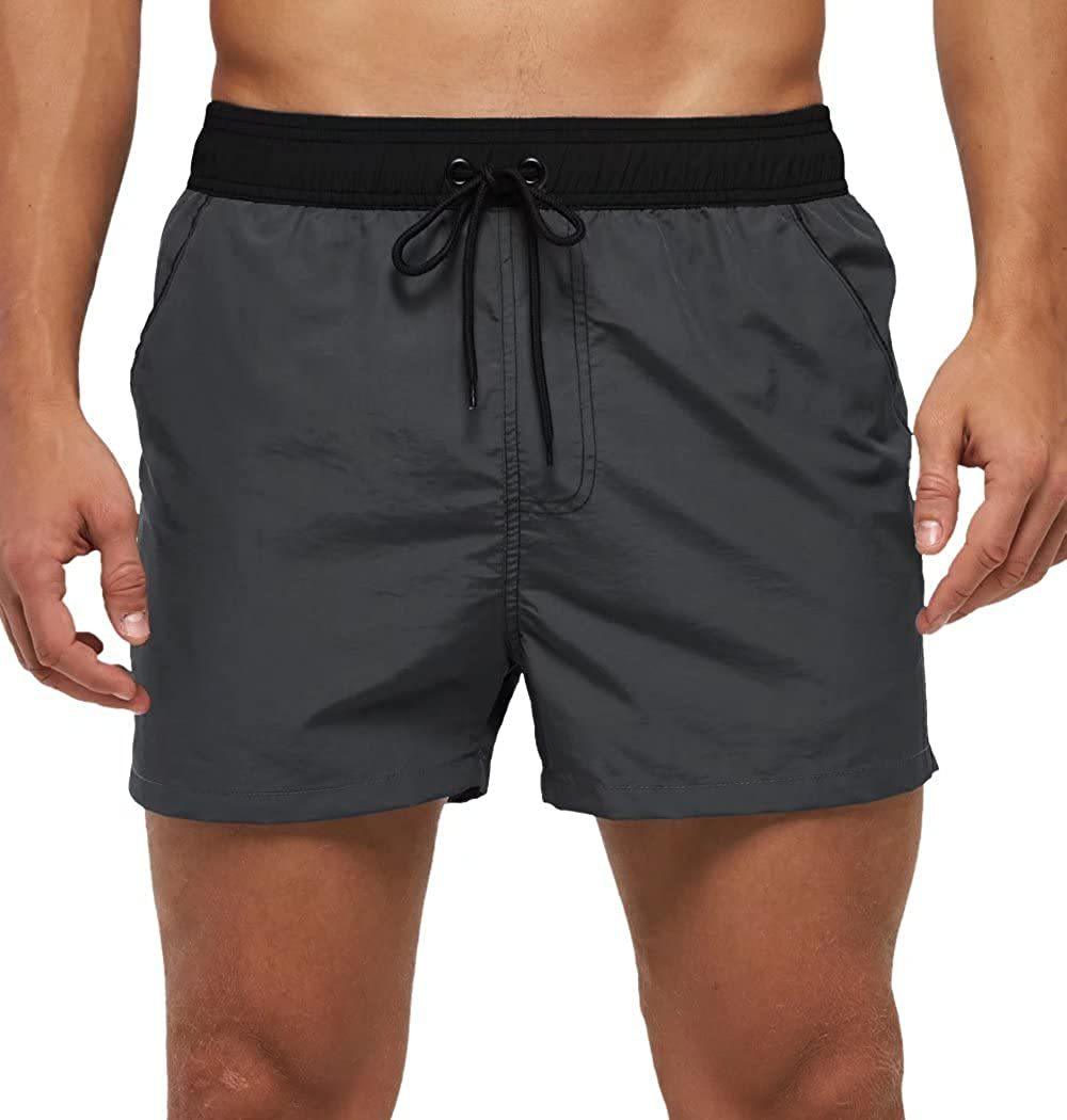 Men Swimwear Shorts Male Swimming Trunks Swimsuits Man Surf Beach Swim Sports Pants Board Mesh New Summer Men's Clothing Beach Swimming Casual with Adjustable Elastic Cord