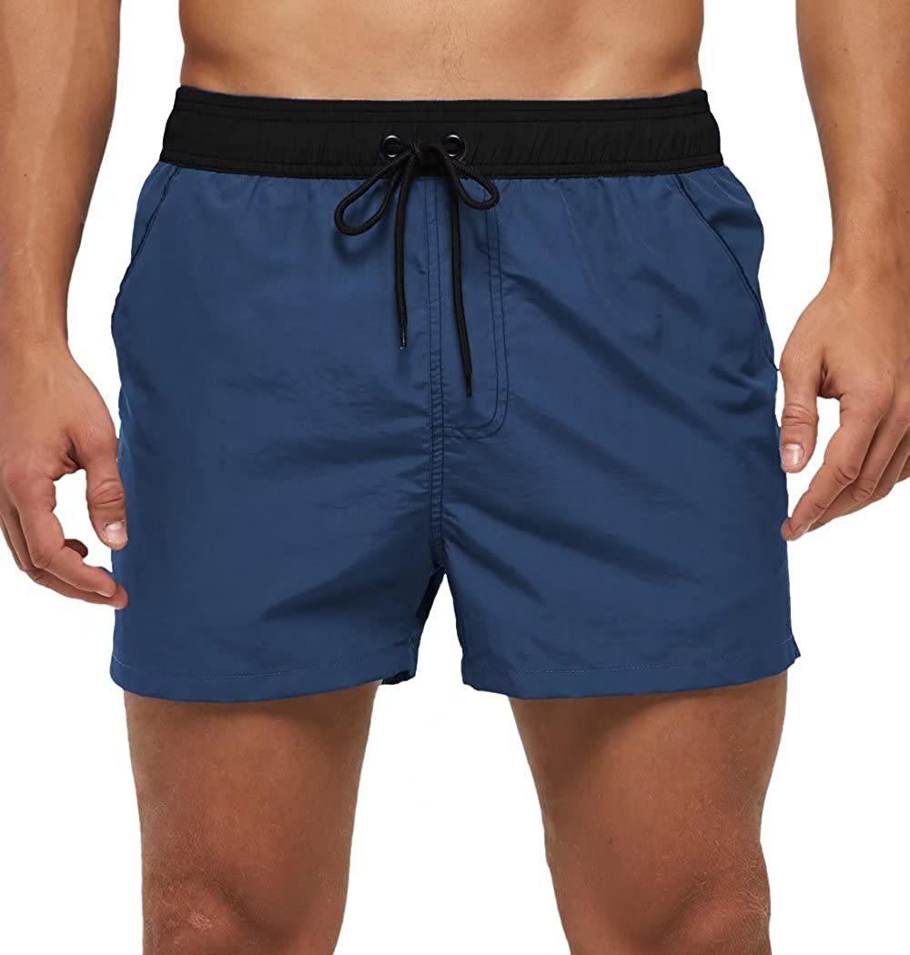 Men Swimwear Shorts Male Swimming Trunks Swimsuits Man Surf Beach Swim Sports Pants Board Mesh New Summer Men's Clothing Beach Swimming Casual with Adjustable Elastic Cord