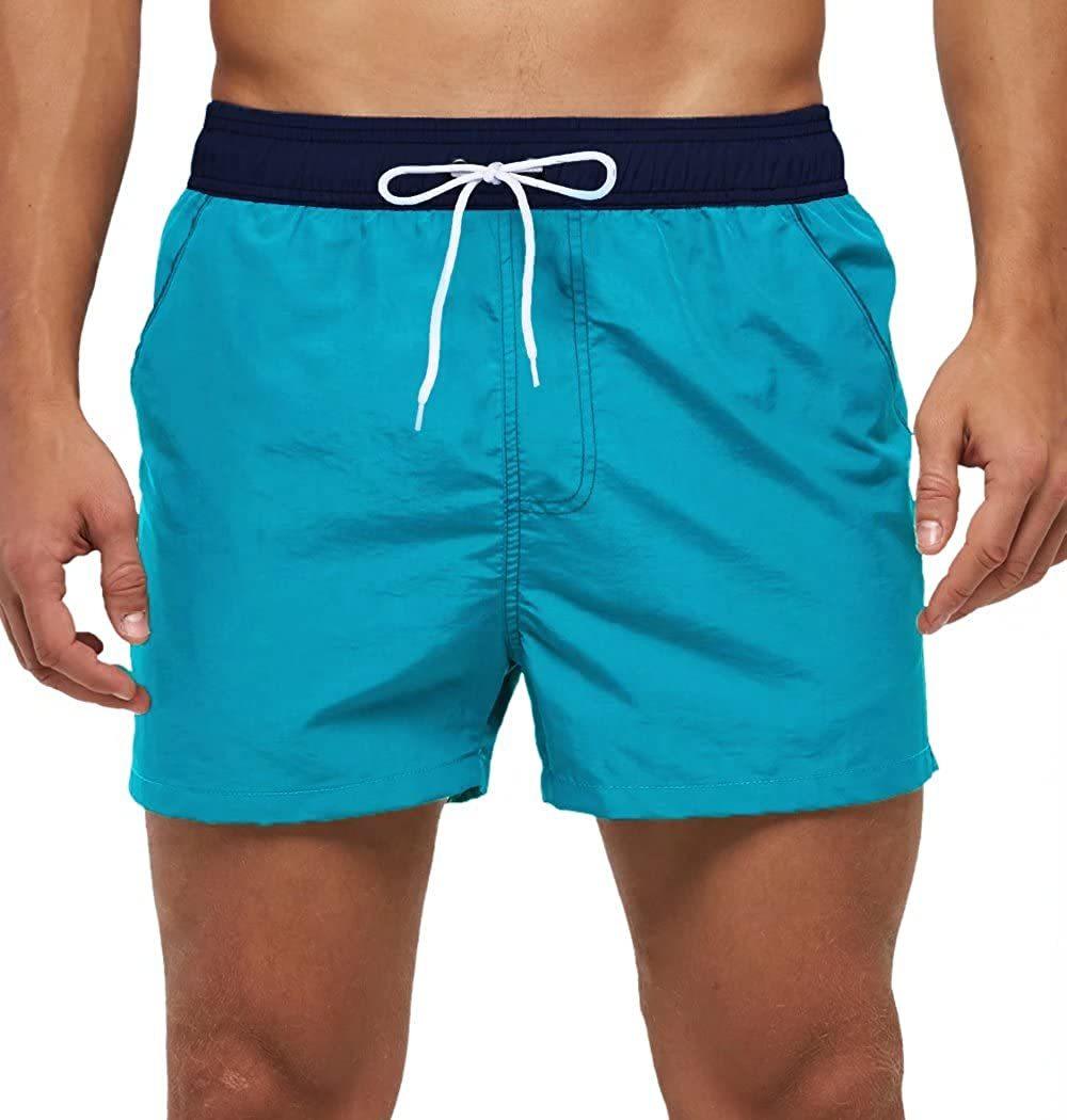 Men Swimwear Shorts Male Swimming Trunks Swimsuits Man Surf Beach Swim Sports Pants Board Mesh New Summer Men's Clothing Beach Swimming Casual with Adjustable Elastic Cord
