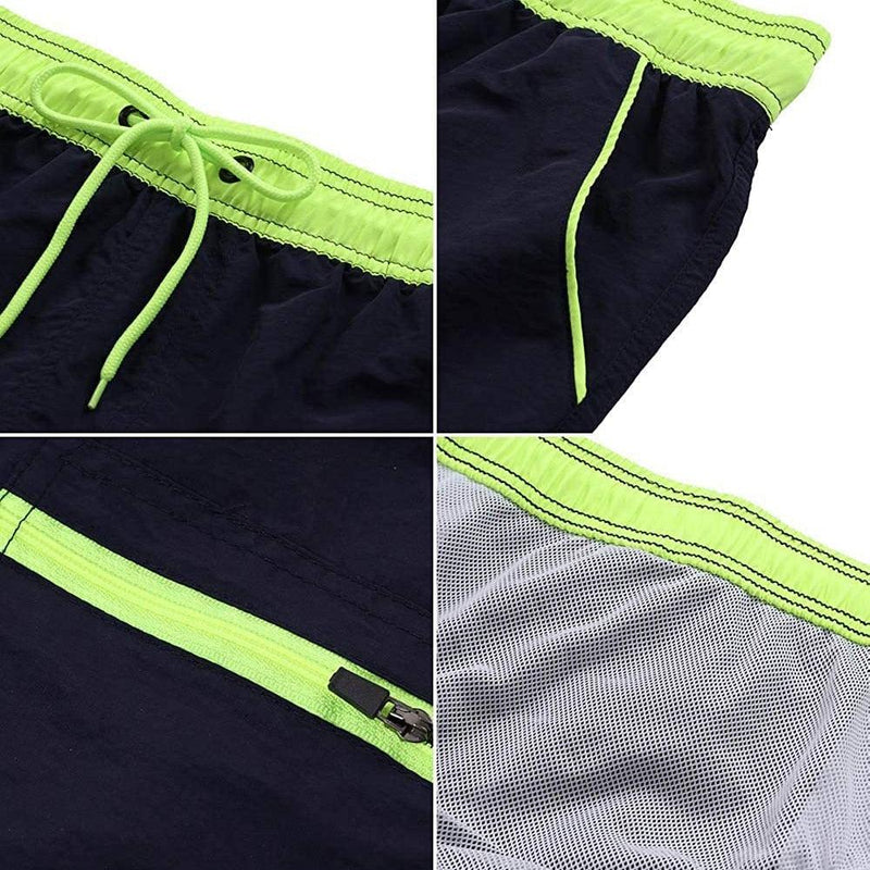 Men Swimwear Shorts Male Swimming Trunks with Adjustable Elastic Cord