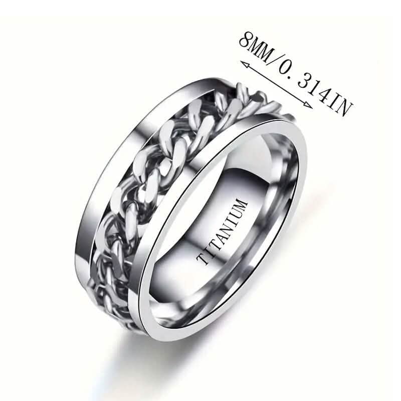 Men's 8mm Titanium Steel Ring Rings - DailySale
