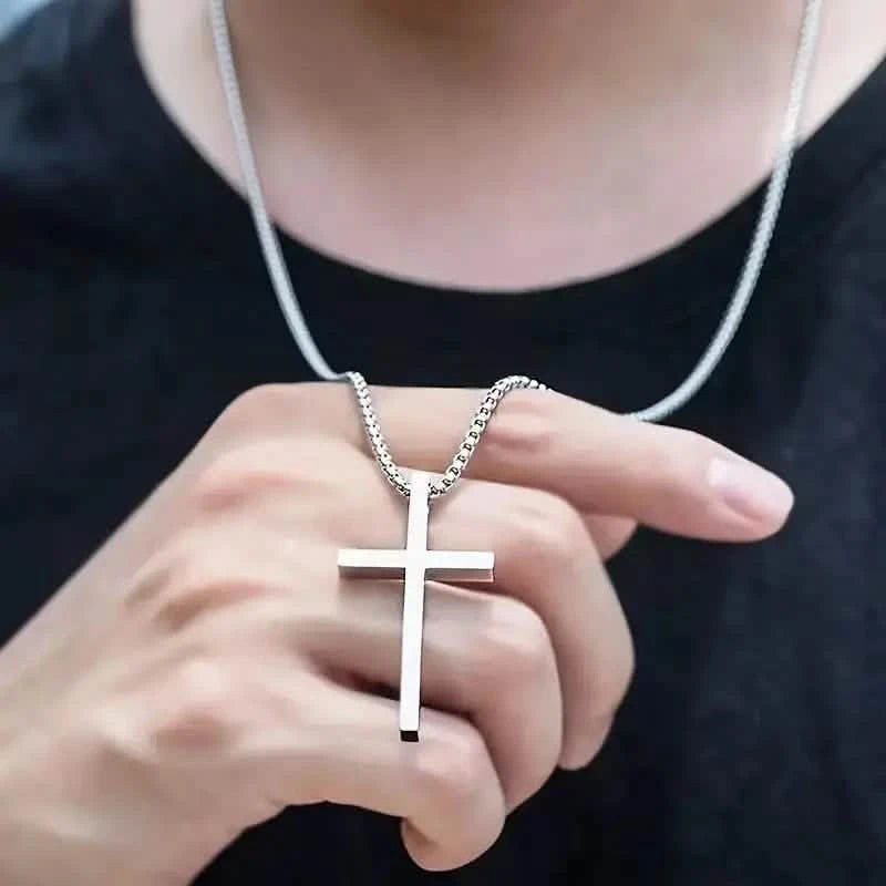 Men's Fashion Stainless Steel Cross Pendant Necklace Necklaces - DailySale