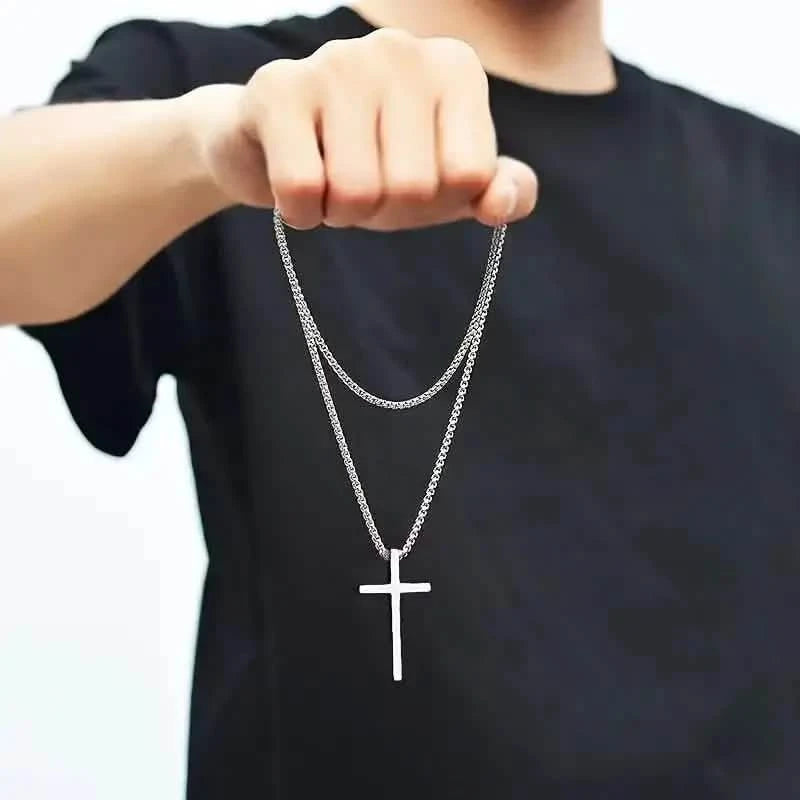 Men's Fashion Stainless Steel Cross Pendant Necklace Necklaces - DailySale