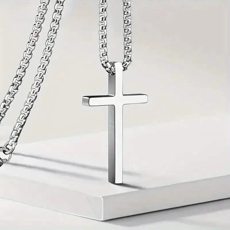 Men's Fashion Stainless Steel Cross Pendant Necklace Necklaces - DailySale
