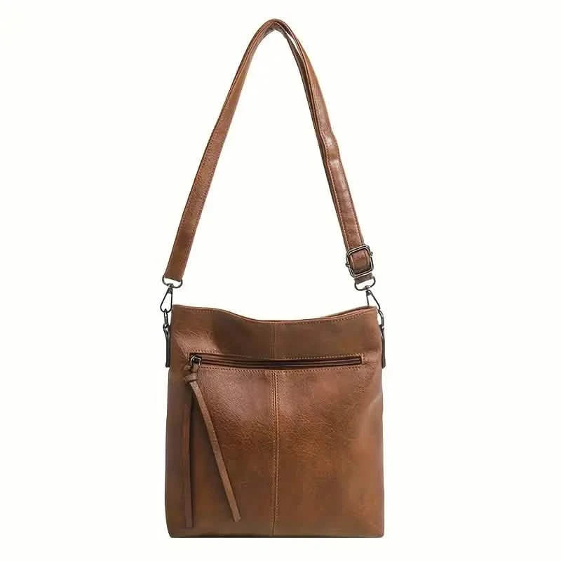 Men's Retro PU Leather Shoulder Bag, Simple Fashion Crossbody Casual Bag with Adjustable Strap Bags & Travel - DailySale