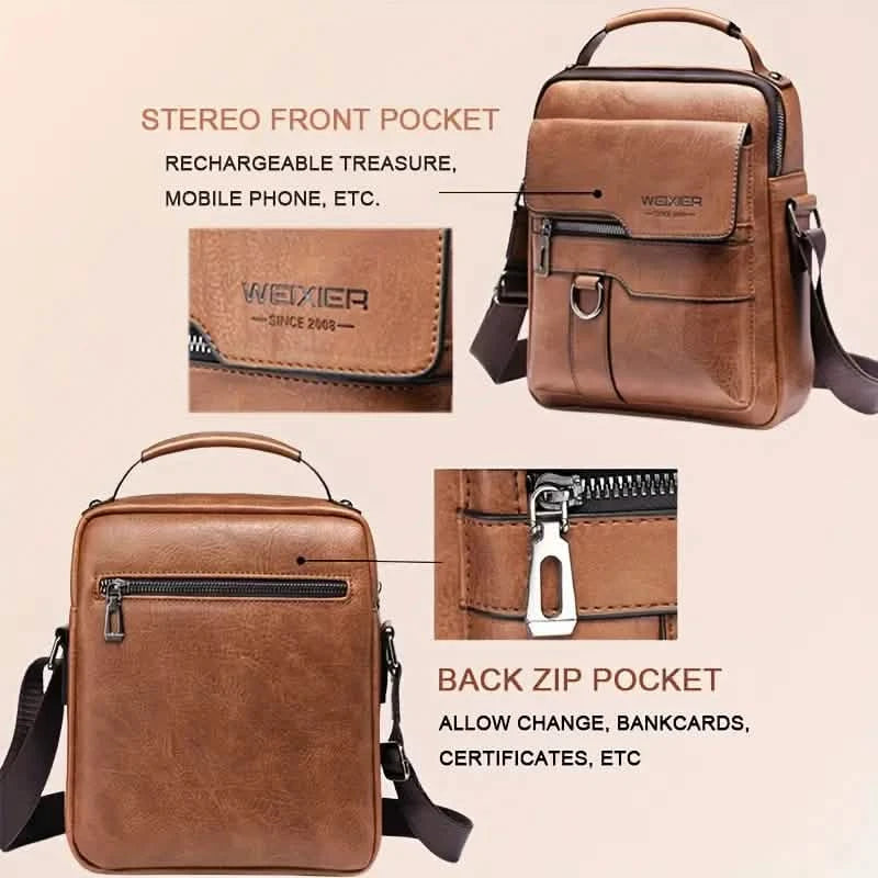 Men's Shoulder Vintage Business Casual Satchel Bag Bags & Travel - DailySale