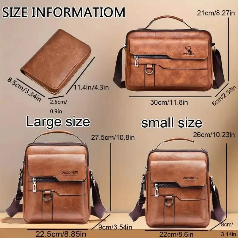Men's Shoulder Vintage Business Casual Satchel Bag Bags & Travel - DailySale