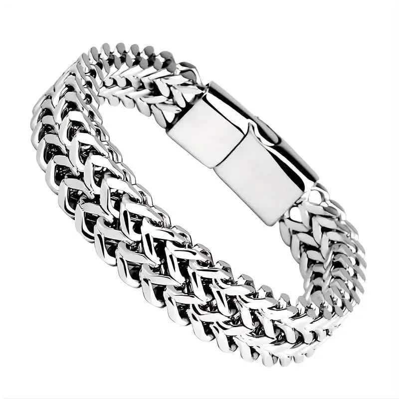 Men's Stainless Steel Braided Bracelet with Magnetic Clasp Bracelets - DailySale