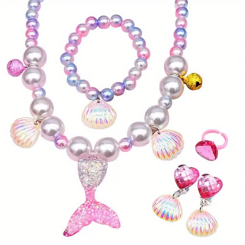 Mermaid-Themed Jewelry Set for Youngsters Kids' & Baby Clothing Pink - DailySale